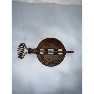 Antique Griswold New American 4 Inch Stove Pipe Damper Cast Iron Steel Spindle